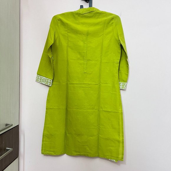 Lime Green Embroidered Cotton Kurta from Max - Picture 9 of 9